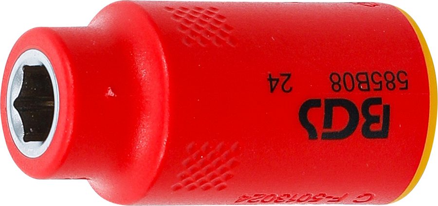 VDE uzgriežņu atslēgas ieliktnis sešstūris | Piedziņas iekšējais kvadrāts 10 mm (3/8") | SW 8 mm