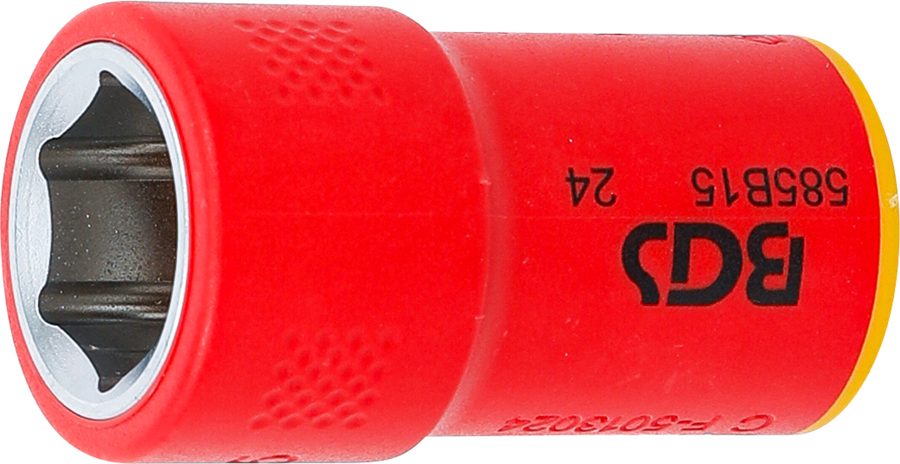 VDE uzgriežņu atslēgas ieliktnis sešstūris | Piedziņas iekšējais kvadrāts 10 mm (3/8") | SW 15 mm