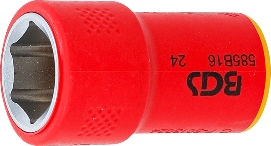 VDE uzgriežņu atslēgas ieliktnis sešstūris | Piedziņas iekšējais kvadrāts 10 mm (3/8") | SW 16 mm