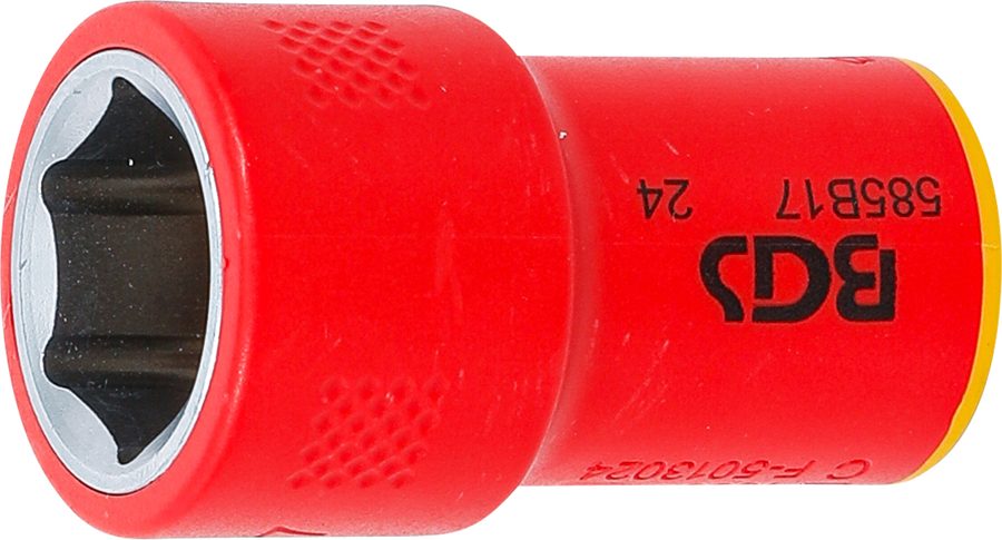 VDE uzgriežņu atslēgas ieliktnis sešstūris | Piedziņas iekšējais kvadrāts 10 mm (3/8") | SW 17 mm