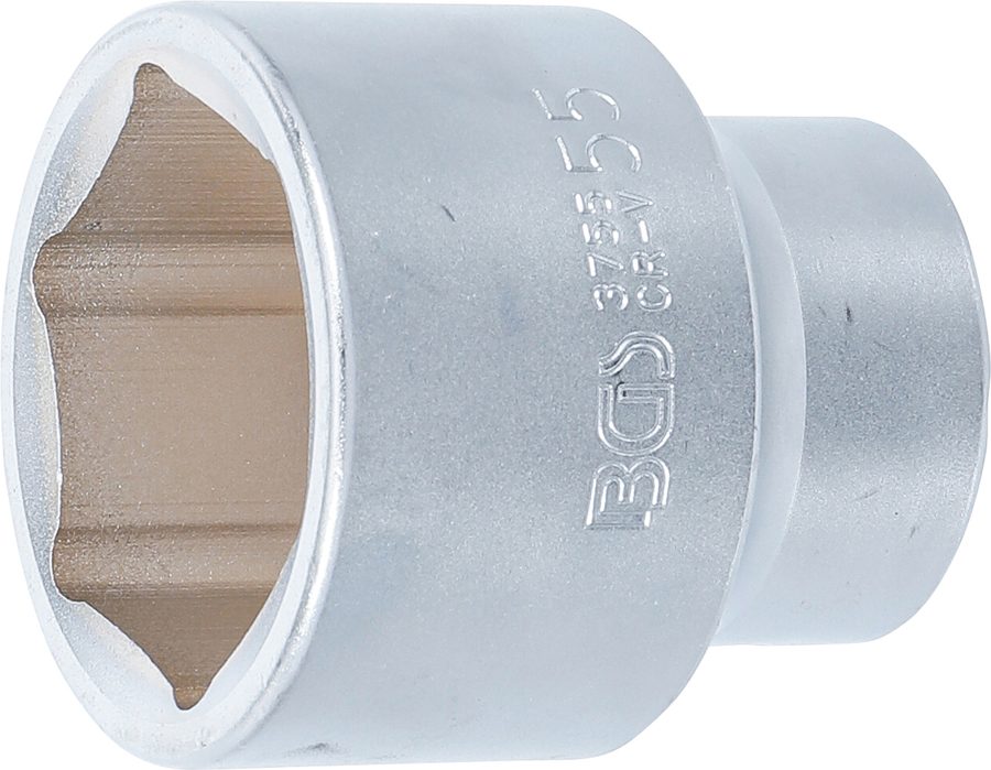 Uzgriežņu atslēgas ieliktnis sešstūris | Piedziņas iekšējais kvadrāts 25 mm (1") | SW 55 mm