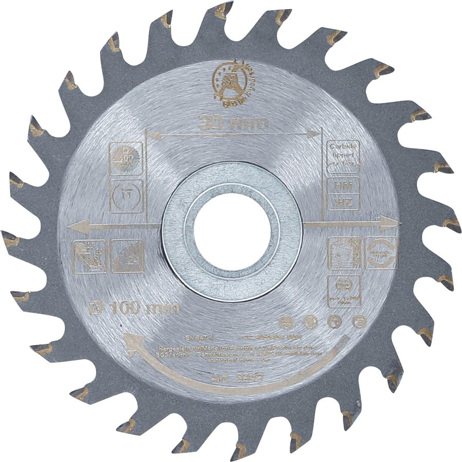 Karbīda ripzāģa asmens | Ø 100 x 30 x 2,1 mm | 24 zobi
