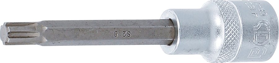 Uzgaļu ieliktnis | Garums 100mm | Iekšējā kvadrātveida piedziņa 12,5 mm (1/2") | Ķīļa profils (RIBE) M8