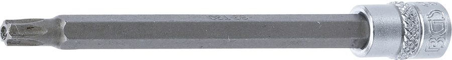 Uzgaļu ieliktnis | Garums 100mm | Piedziņas iekšējais kvadrāts 6,3 mm (1/4") | T veida profils (Torx) ar atveri T30