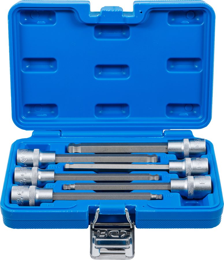 Uzgaļu ieliktņu komplekts | Piedziņas iekšējais kvadrāts 12,5 mm (1/2") | sešstūra ligzda ar lodveida galvu 5 - 12 mm | 6 gab.