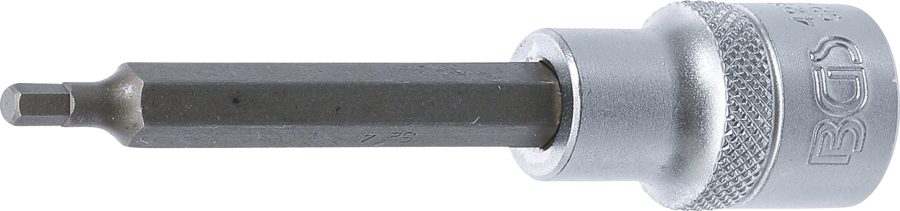 Uzgaļu ieliktnis | Garums 100mm | Piedziņas iekšējais kvadrāts 12,5 mm (1/2") | iekšējais sešstūris 4 mm
