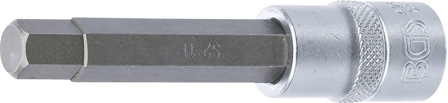Uzgaļu ieliktnis | Garums 100mm | Piedziņas iekšējais kvadrāts 12,5 mm (1/2 collas) | iekšējais sešstūris 11 mm