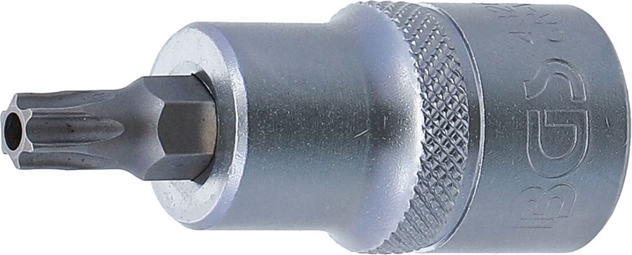 Uzgaļu ieliktnis | Piedziņas iekšējais kvadrāts 12,5 mm (1/2") | T veida profils (Torx) ar atveri T40