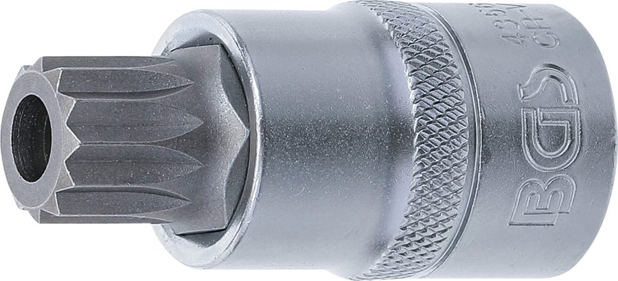 Uzgaļu ieliktnis | Piedzīt iekšējo kvadrātu 12,5 mm (1/2 collas) | iekšējā šķautne (XZN) ar urbumu M16