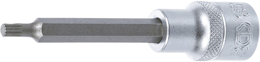 Uzgaļu ieliktnis | Garums 100mm | Piedzīt iekšējo kvadrātu 12,5 mm (1/2 collas) | iekšējā šķautne (XZN) M5