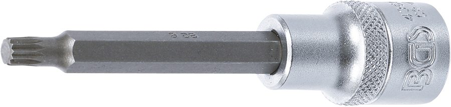 Uzgaļu ieliktnis | Garums 100mm | Piedzīt iekšējo kvadrātu 12,5 mm (1/2 collas) | iekšējā šķautne (XZN) M6