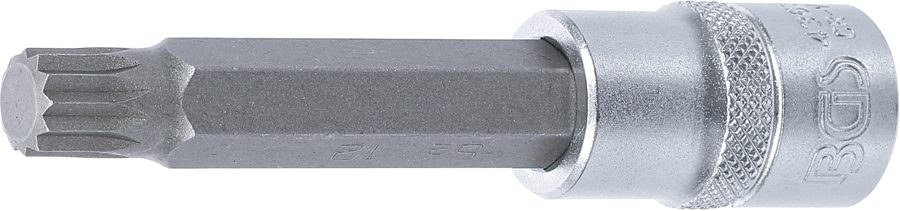 Uzgaļu ieliktnis | Garums 100mm | Piedzīt iekšējo kvadrātu 12,5 mm (1/2 collas) | iekšējā šķautne (XZN) M12