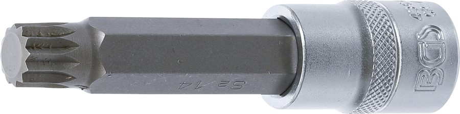 Uzgaļu ieliktnis | Garums 100mm | Piedzīt iekšējo kvadrātu 12,5 mm (1/2 collas) | iekšējā šķautne (XZN) M14