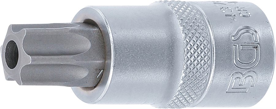 Uzgaļu ieliktnis | Piedziņas iekšējais kvadrāts 12,5 mm (1/2") | T veida profils (Torx) ar atveri T60