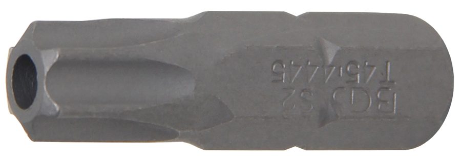 Bits | Garums 30mm | Ārējā sešstūra piedziņa 8 mm (5/16") | T veida profils (Torx) ar atveri T45