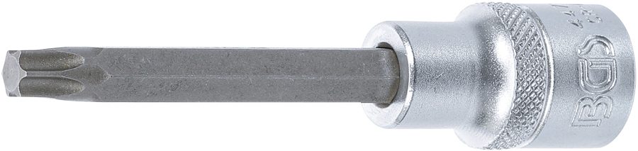 Uzgaļu ieliktnis | Garums 100mm | Iekšējā kvadrātveida piedziņa 12,5 mm (1/2") | T veida profils (Torx) T45
