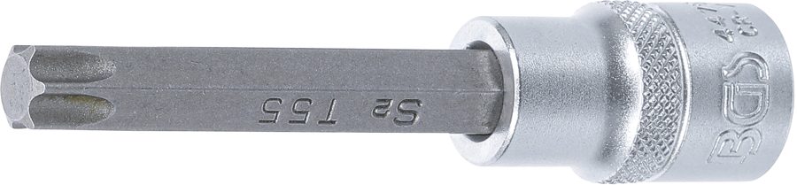 Uzgaļu ieliktnis | Garums 100mm | Iekšējā kvadrātveida piedziņa 12,5 mm (1/2") | T veida profils (Torx) T55