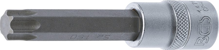 Uzgaļu ieliktnis | Garums 100mm | Iekšējā kvadrātveida piedziņa 12,5 mm (1/2") | T veida profils (Torx) T60