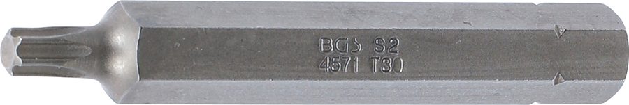 Bits | Garums 75mm | Ārējā sešstūra piedziņa 10 mm (3/8") | T veida profils (Torx) T30