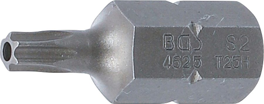 Bits | Garums 30mm | Ārējā sešstūra piedziņa 10 mm (3/8") | T veida profils (Torx) ar atveri T25