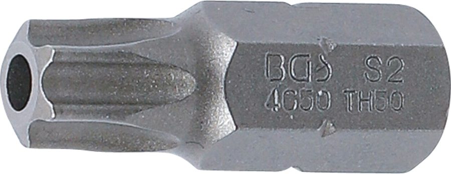 Bits | Garums 30mm | Ārējā sešstūra piedziņa 10 mm (3/8") | T veida profils (Torx) ar atveri T50