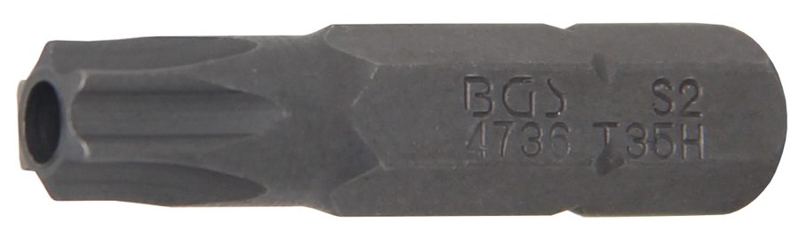 Bits | Garums 25mm | Ārējā sešstūra piedziņa 6,3 mm (1/4") | T veida profils (Torx) ar atveri T35