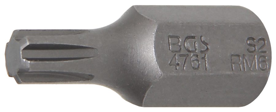 Bits | Garums 30mm | Piedziņas ārējais sešstūris 10 mm (3/8") | ķīļa profils (RIBE) M6