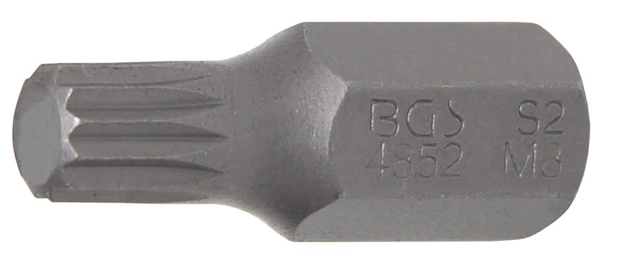 Bits | Garums 30mm | Piedzīt ārējo sešstūri 10 mm (3/8") | iekšējais šķautne (XZN) M8