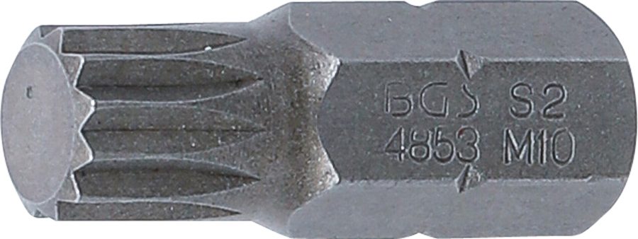 Bits | Garums 30mm | Piedziņas ārējais sešstūris 10 mm (3/8") | iekšējais spraugs (XZN) M10