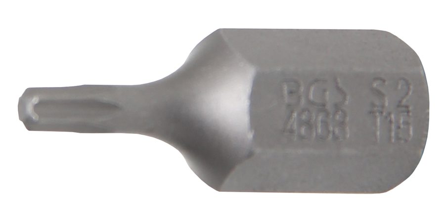 Bits | Garums 30mm | Ārējā sešstūra piedziņa 10 mm (3/8") | T veida profils (Torx) T15