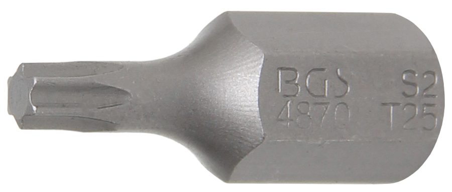 Bits | Garums 30mm | Ārējā sešstūra piedziņa 10 mm (3/8") | T veida profils (Torx) T25
