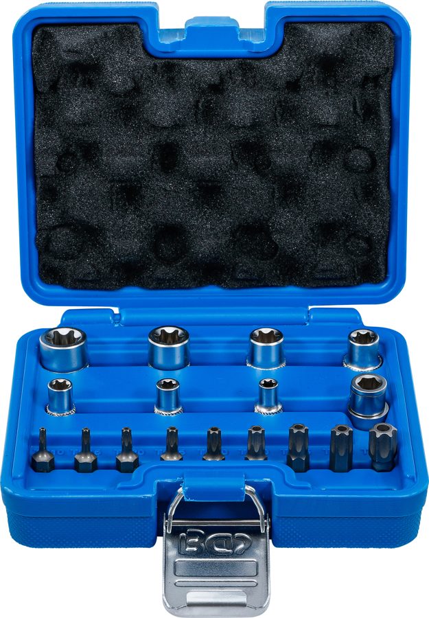 Uzgaļu un uzgriežņu atslēgu komplekts | E-profils / T-profils (Torx) | 17 gabali