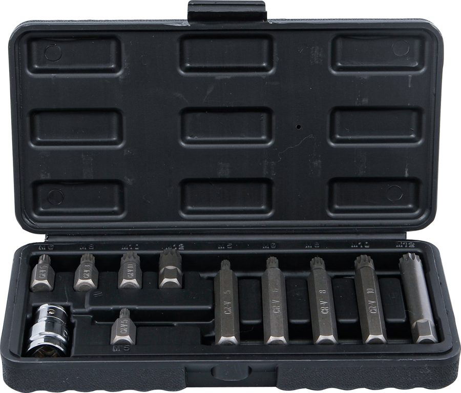 bitu komplekts | Piedziņas ārējais sešstūris 10 mm (3/8") | iekšējais šķautne (XZN) | 11 gab.