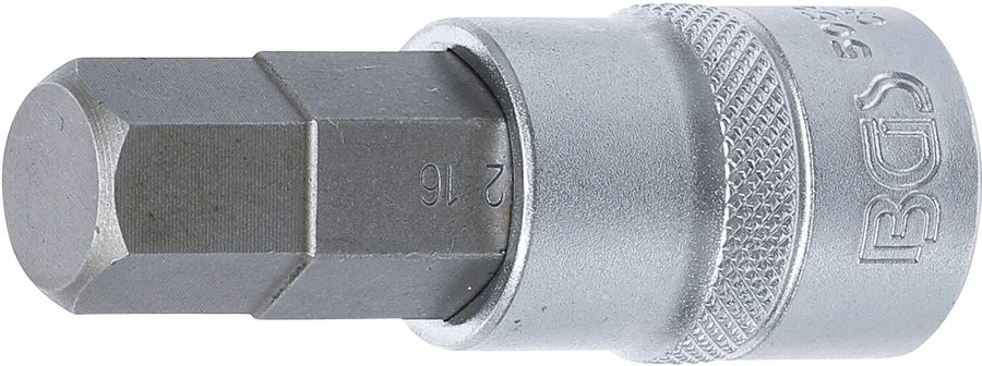 Uzgaļu ieliktnis | Piedziņas iekšējais kvadrāts 12,5 mm (1/2 collas) | iekšējais sešstūris 16 mm