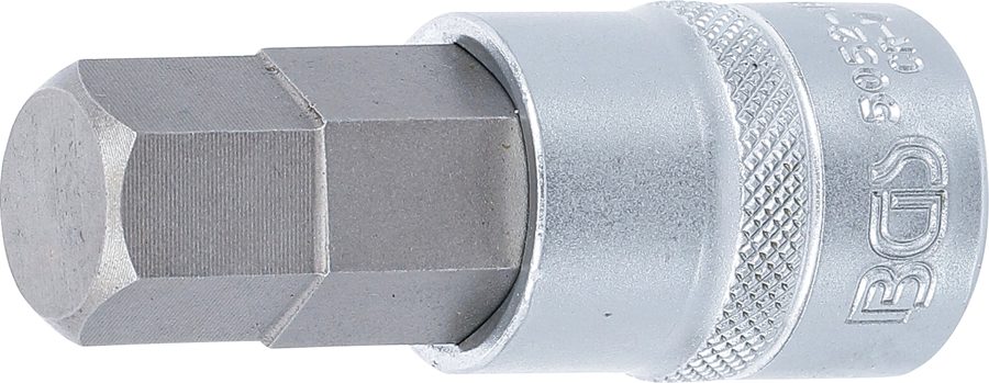 Uzgaļu ieliktnis | Piedziņas iekšējais kvadrāts 12,5 mm (1/2") | iekšējais sešstūris 18 mm