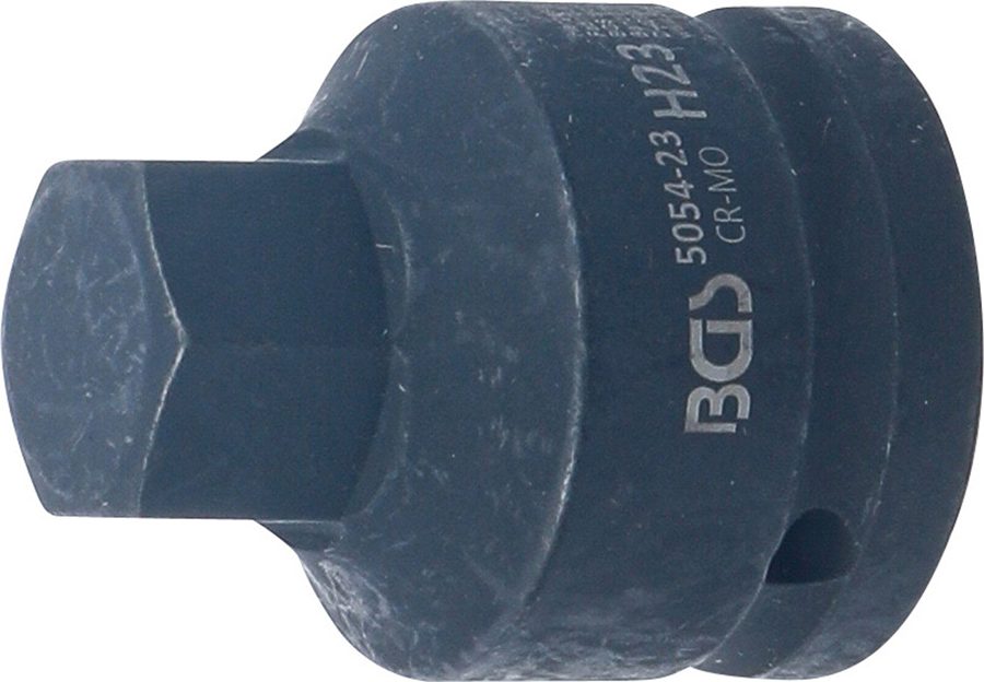 Jaudas uzgaļa ieliktnis | Garums 55mm | Piedziņas iekšējais kvadrāts 20 mm (3/4") | iekšējais sešstūris 23 mm