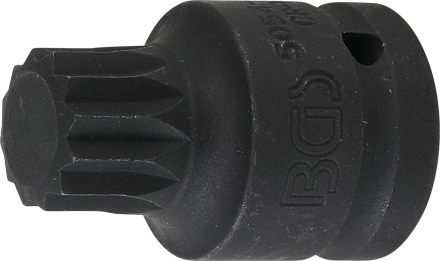 Jaudas uzgaļa ieliktnis | Garums 55mm | Piedzīt iekšējo kvadrātu 20 mm (3/4") | iekšējais spline (XZN) M24