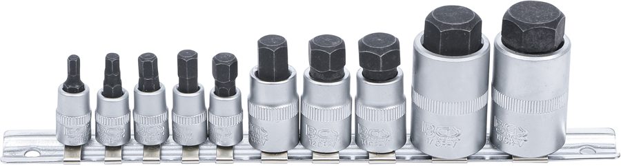 Uzgaļu ieliktņu komplekts | īpaši īss | Sešstūra ligzda 4 - 19 mm | 10 gab.