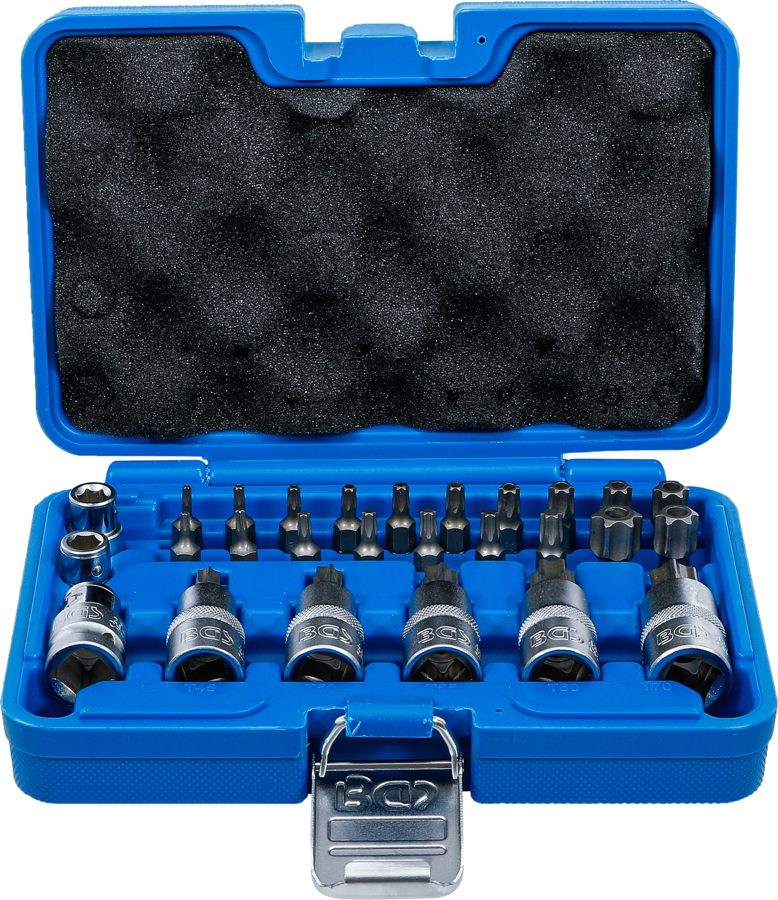 Uzgaļu un uzgaļu ievietošanas komplekts | 12,5 mm (1/2") | T veida profils (Torx) | 27 gab.
