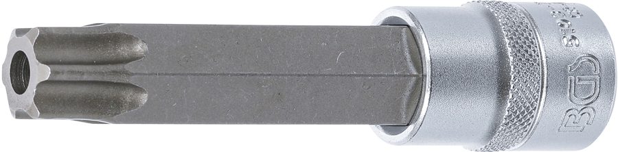 Uzgaļu ieliktnis | Garums 110mm | Piedziņas iekšējais kvadrāts 12,5 mm (1/2") | T veida profils (Torx) ar atveri T80