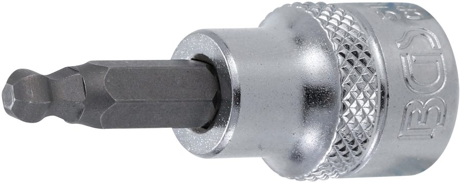 Uzgaļu ieliktnis | Piedziņas iekšējais kvadrāts 10 mm (3/8") | iekšējais sešstūris ar lodveida galvu 5 mm