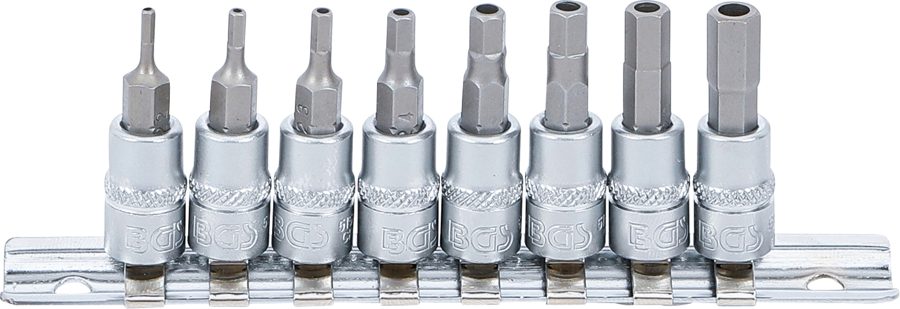 Uzgaļu ieliktņu komplekts | Piedziņas iekšējais kvadrāts 6,3 mm (1/4") | sešstūra ligzda ar urbumu 2 - 7 mm | 8 gab.