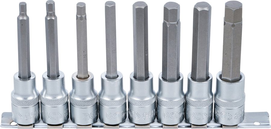 Uzgaļu ieliktņu komplekts | Piedziņas iekšējais kvadrāts 12,5 mm (1/2") | sešstūra ligzda 5 - 13 mm | 8 gab.