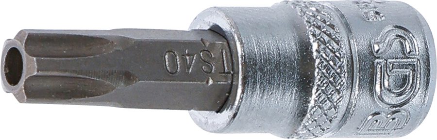 Uzgaļu ieliktnis | Iekšējā kvadrātveida piedziņa 6,3 mm (1/4") | TS profils (Torx Plus) ar TS40 atveri
