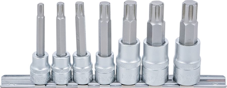 Uzgaļu ieliktņu komplekts | Piedziņas iekšējais kvadrāts 10 mm (3/8") / 12,5 mm (1/2") | Ķīļprofils (RIBE) M6 - M14 | 7 gab.