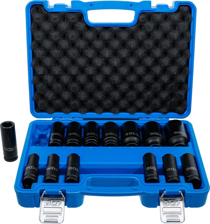 Triecienligzdas uzgriežņu atslēgu ieliktņu komplekts, sešstūris | Piedziņas iekšējais kvadrāts 12,5 mm (1/2") | SW 10 - 32 mm | 14 gab.
