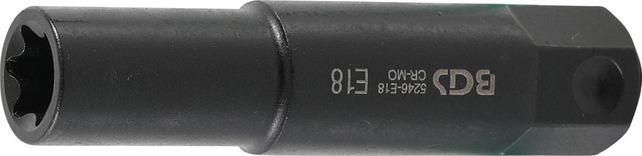 Uzgriežņu atslēgas ieliktnis E-profils, īpaši garš | Piedziņas ārējais sešstūris 22 mm | SW E18