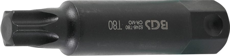 Bits | Garums 100mm | Piedziņas ārējais sešstūris 22 mm | T-profils (Torx) T80