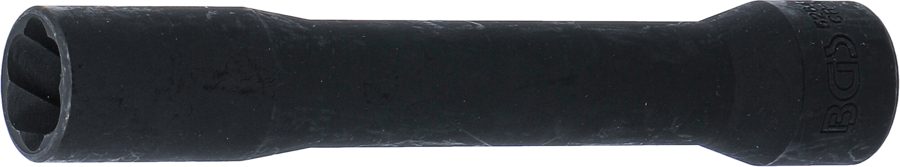 Spirālveida profila uzgriežņu atslēgas ieliktnis / skrūvju nosūcējs, dziļš | Piedziņas iekšējais kvadrāts 12,5 mm (1/2") | SW 17 mm