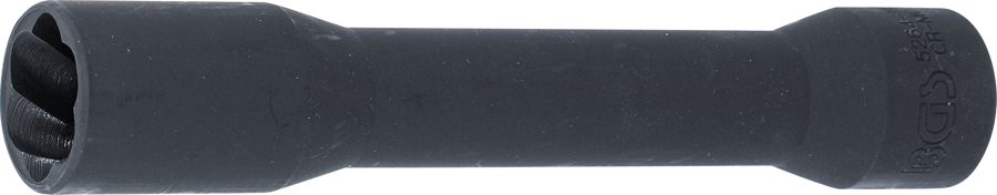Spirālveida profila uzgriežņu atslēgas ieliktnis / skrūvju nosūcējs, dziļš | Piedziņas iekšējais kvadrāts 12,5 mm (1/2") | SW 19 mm